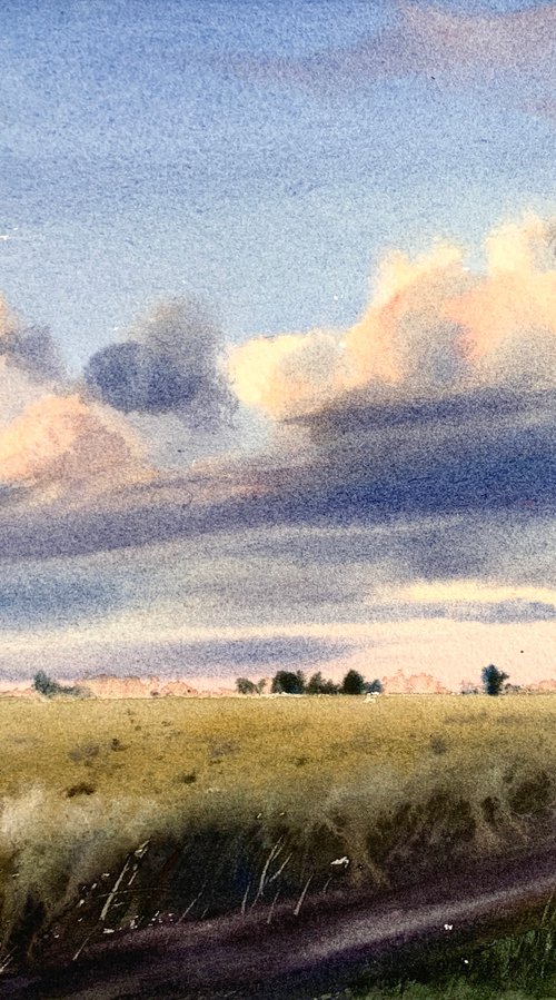 Field and clouds #5 by Eugenia Gorbacheva
