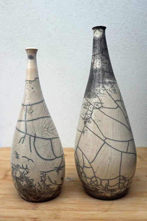 2 Raku vessels by Koen Lybaert