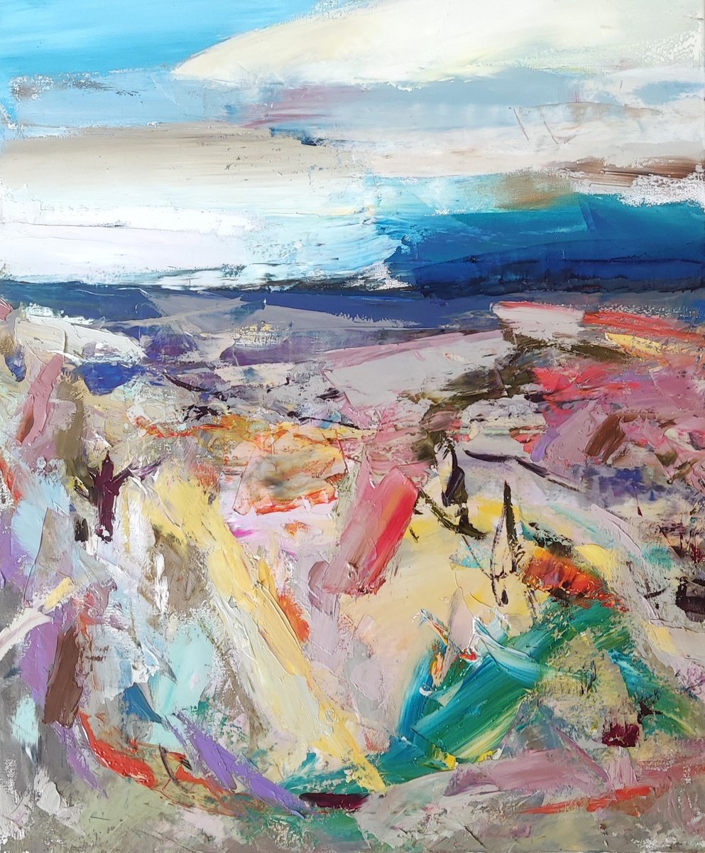 Expressive Abstract Oil Painting By Viktoria Shvoren, 20 X 24", Dream, Original Artwork