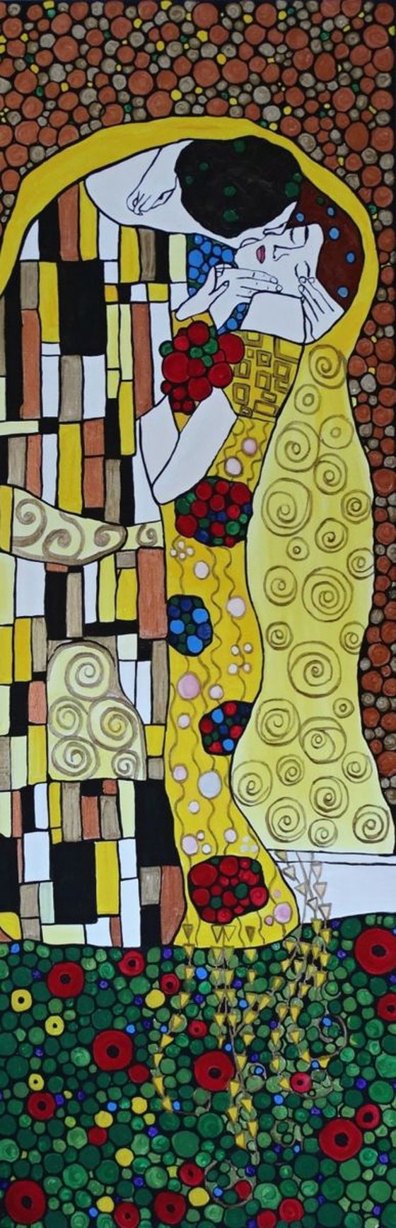 The Kiss, inspired art by Gustav Klimt
