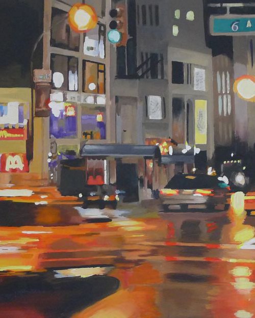 New York Traffic 6th Avenue by Helen Sinfield