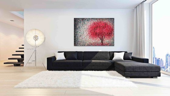 Sakura Flowers blooming Pink tree Love painting Cherry Blossom Pink dream For lovers