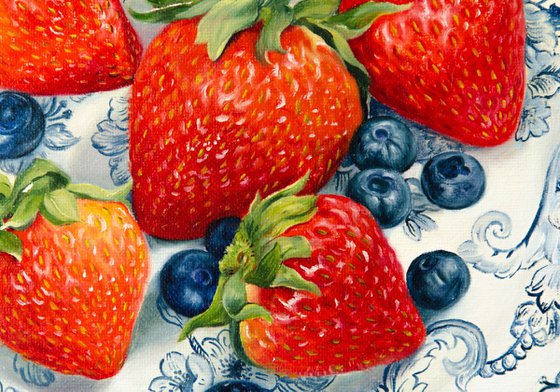 Still life with Strawberry and blueberry