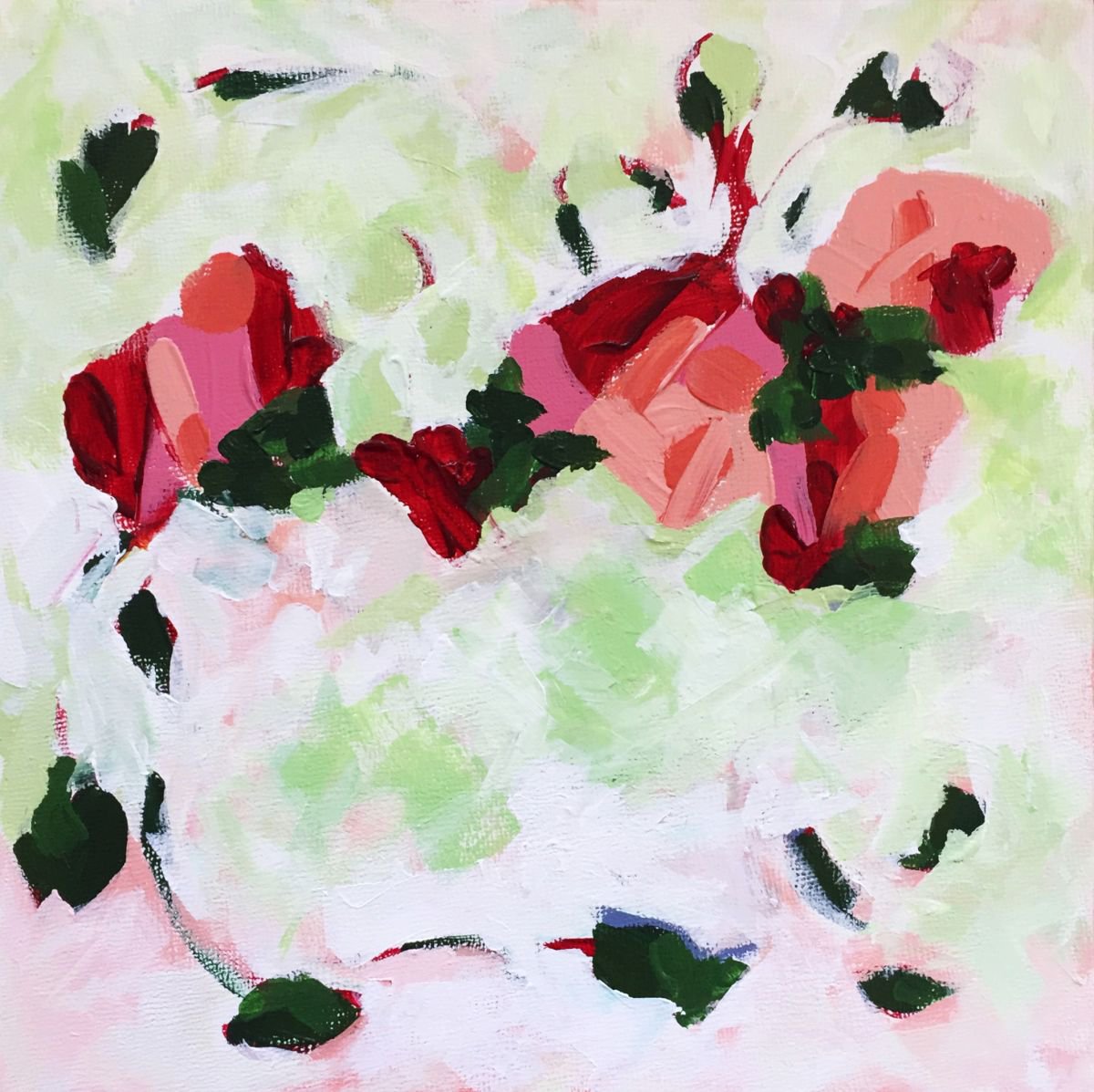 Floral Abstraction 4.2 - Acrylic on Panel by Tammy Silbermann