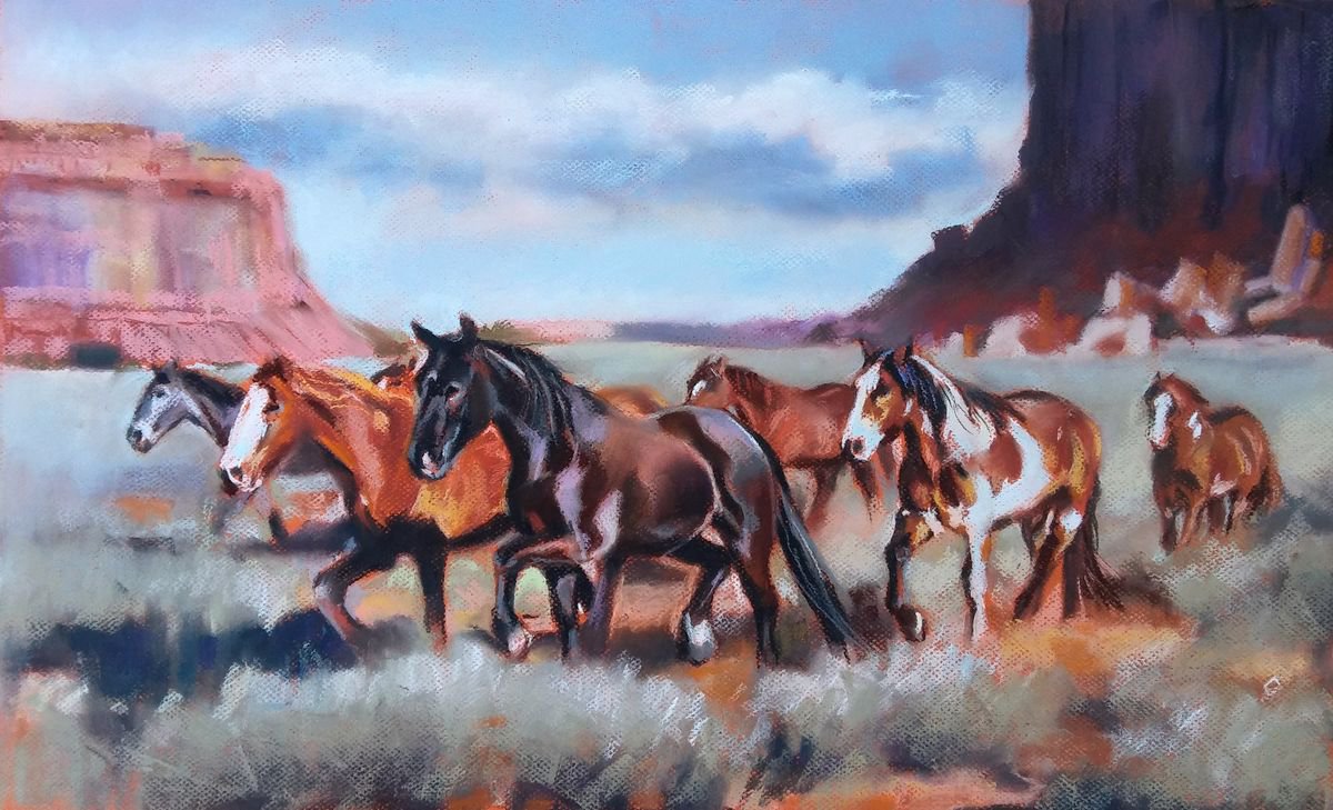 Running horses by Magdalena Palega