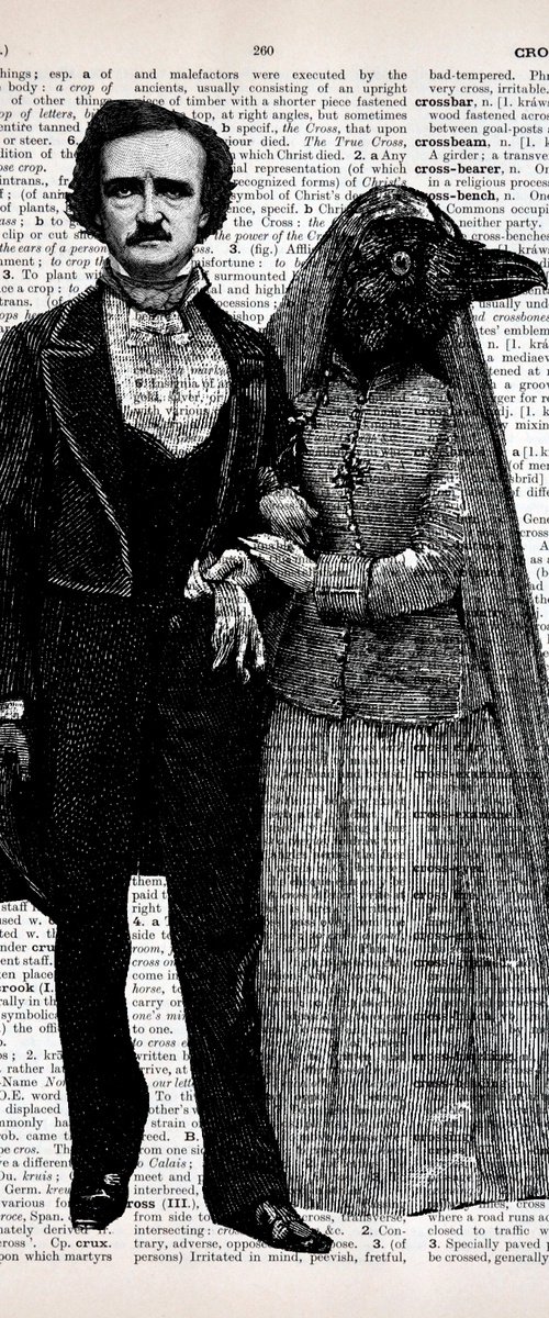 Edgar Allan Poe And Lady Raven by Jakub DK - JAKUB D KRZEWNIAK