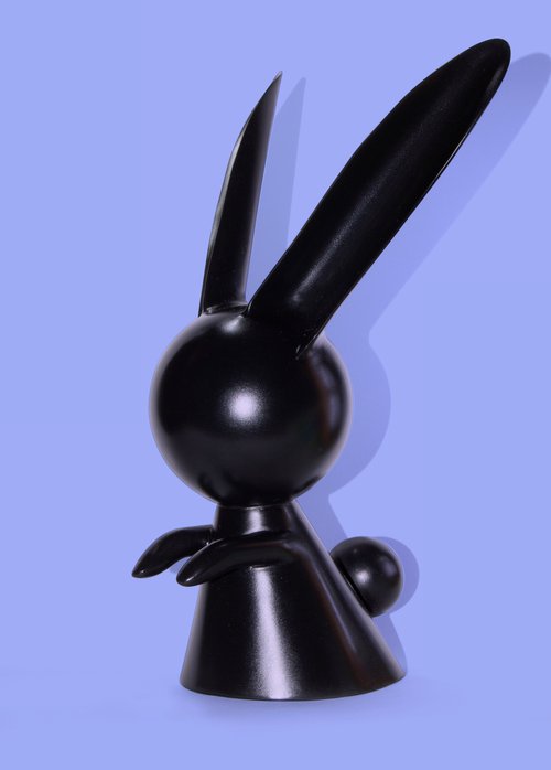 Metall black bunny by Anna Onikiienko