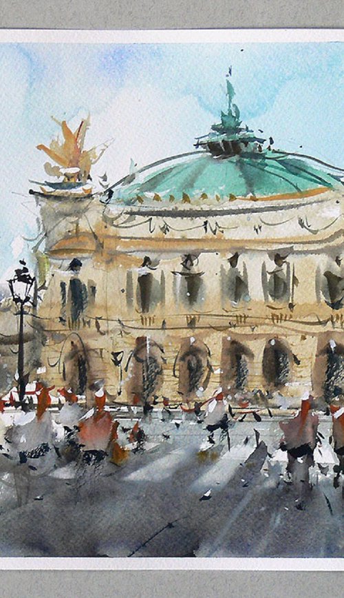 Garnier Opera Paris Watercolor by Marin Victor