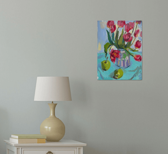 Still life with tulips