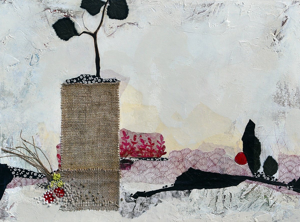 Surrealistic Botanical Painting By Armandine Js, 29 X 21, Sur La Terre, Original Artwork