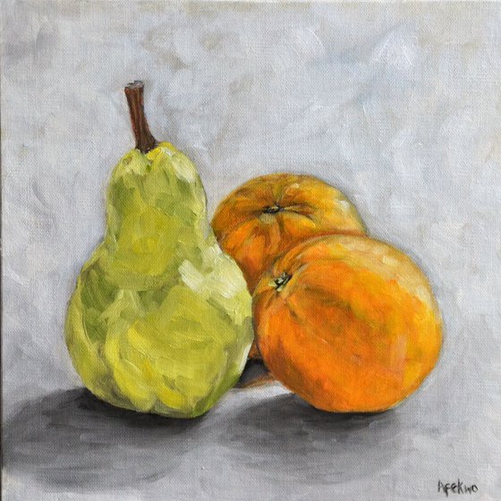 Still life - Pear and Oranges