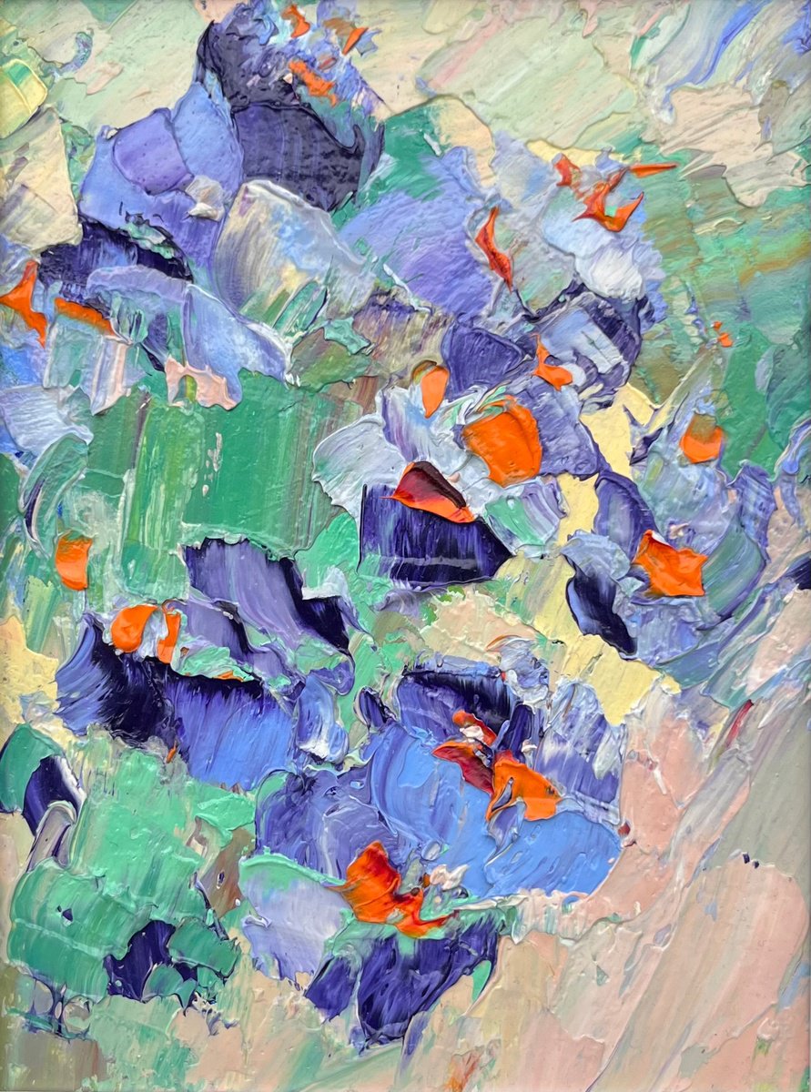 Abstract Botanical Oil Painting By Svitlana Andriichenko, 7 X 9", Gentle Awakening, Original Artwork