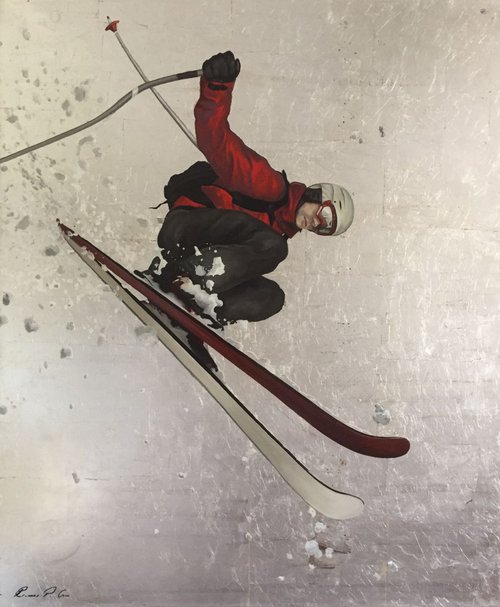 Red Skier by Richard P Gill