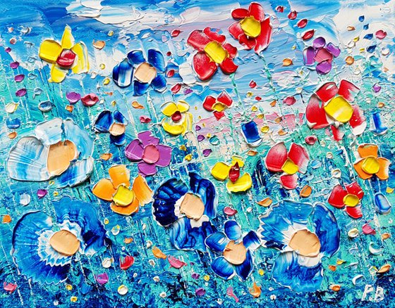 "Abstract Meadow Flowers in Love"