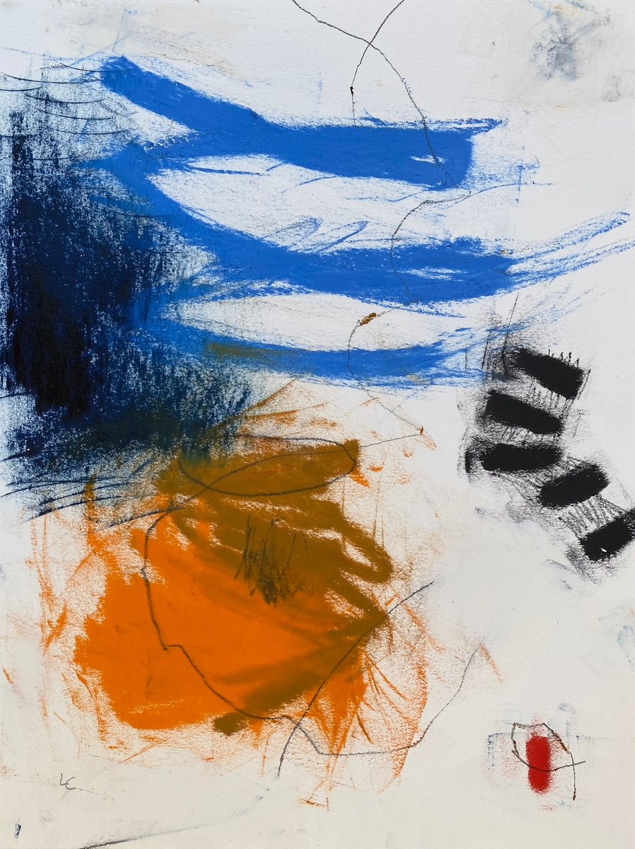 Organic Abstract Oil Painting By Linda Coppens, 12 X 16", Rhythmic Entanglement, Original Artwork