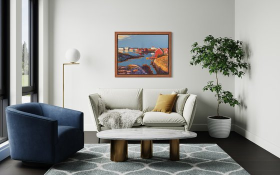 Denim series .Sun in the fishing village