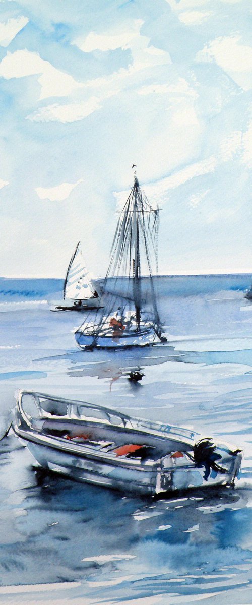 Boats at sea by Kovács Anna Brigitta