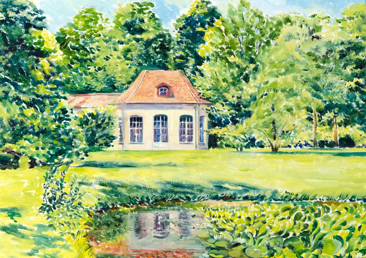The Lake In The Garden By Daria Galinski, 16 X 12, Artwork For Sale On Artfinder
