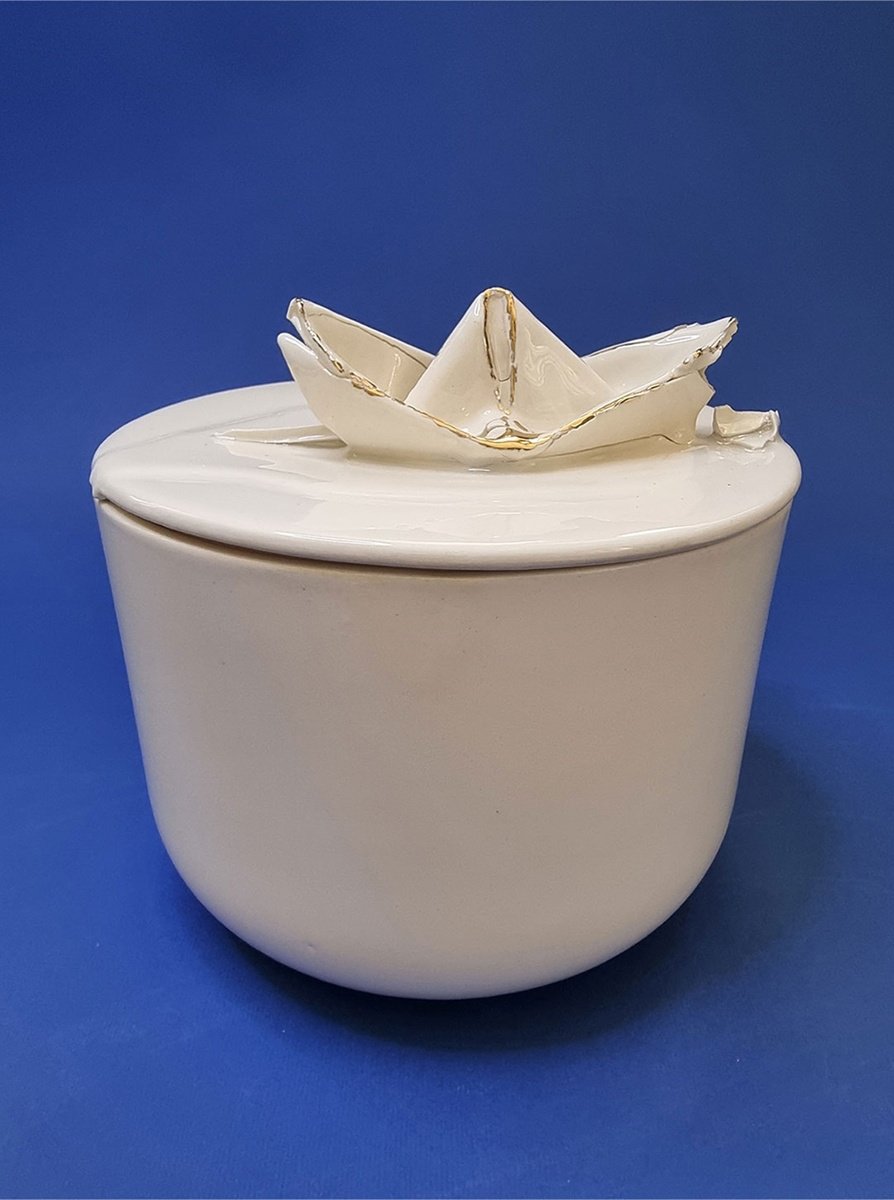 Transport Clay Sculpture By Zlatina Krusteva, 5 X 5", "Boat Iv", Original Artwork