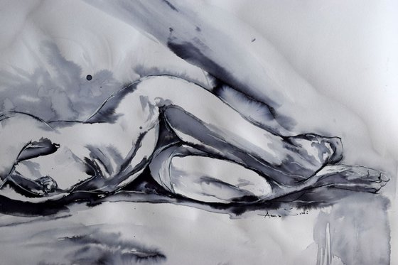 Nude Study in ink / 68 cm x 52 cm