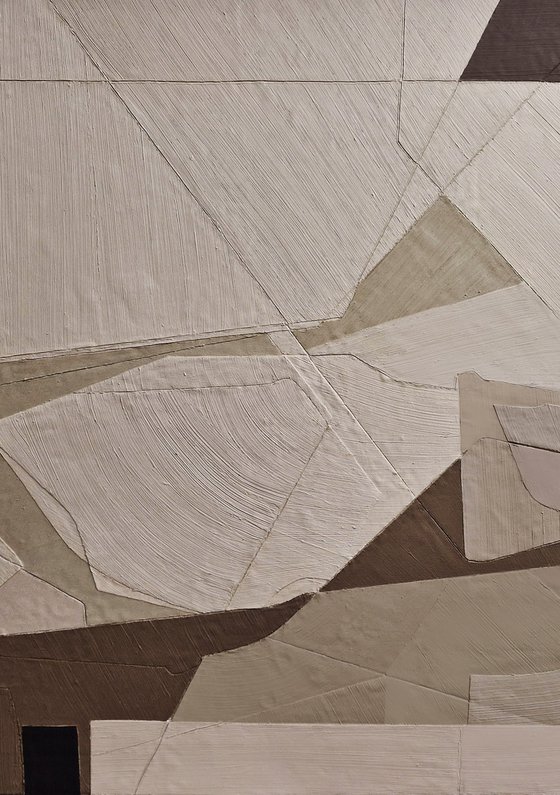 "Bella" Abstract geometric brown beige art