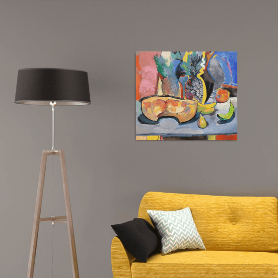 Still Life with Pumpkin and Pineapple