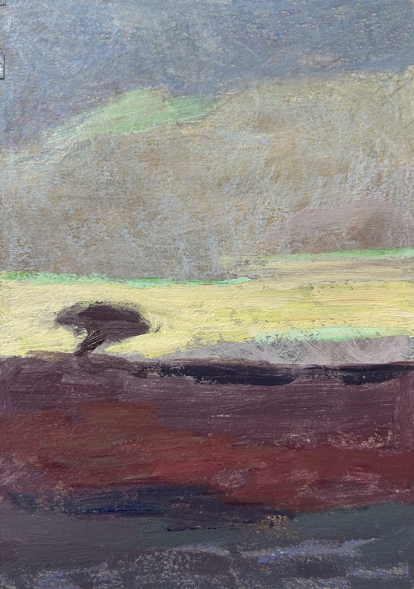 Expressive Landscape Pastel Drawing By Kimberley Day, 6 X 8", Purbeck Study - Arne, Original Artwork