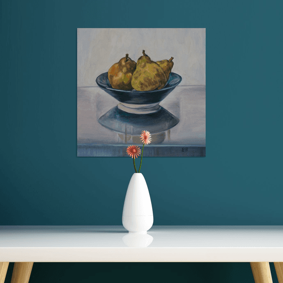 Three Pears in a Bowl