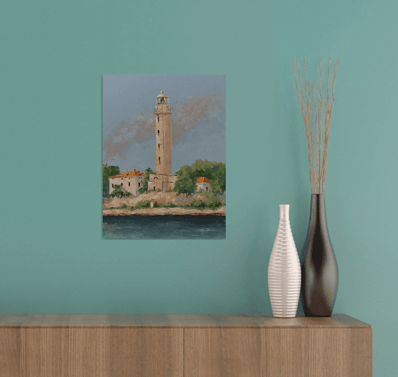 Savudria lighthouse in Croatia. Adrriatic sea