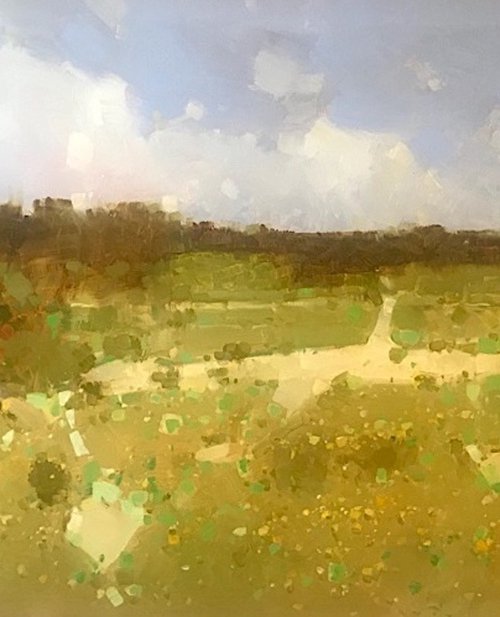 Autumn Meadow, Original oil painting, Handmade artwork, One of a kind by Vahe Yeremyan