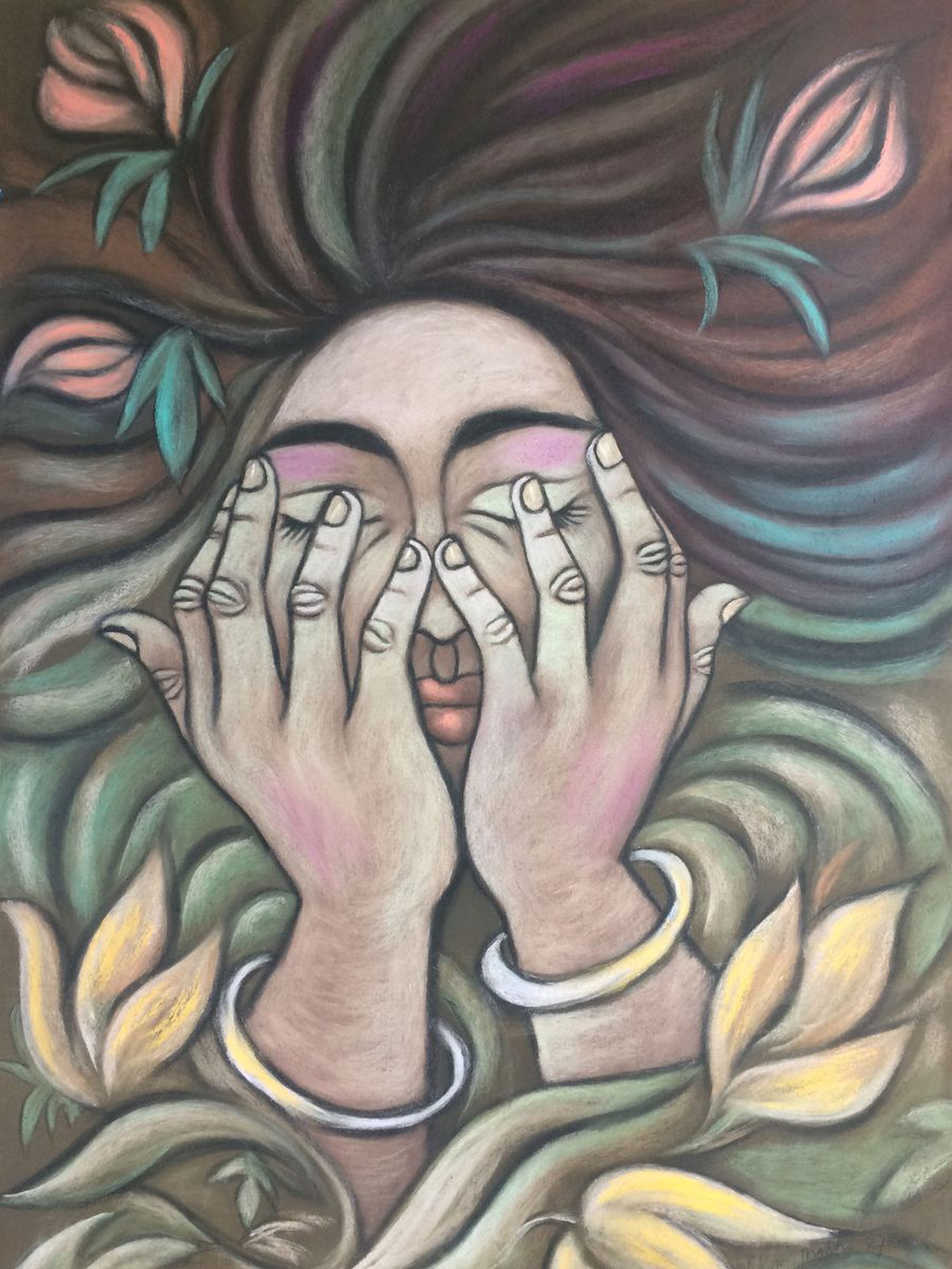 The Hidden Face Of Eve Woman With Closed Eyes Artfinder