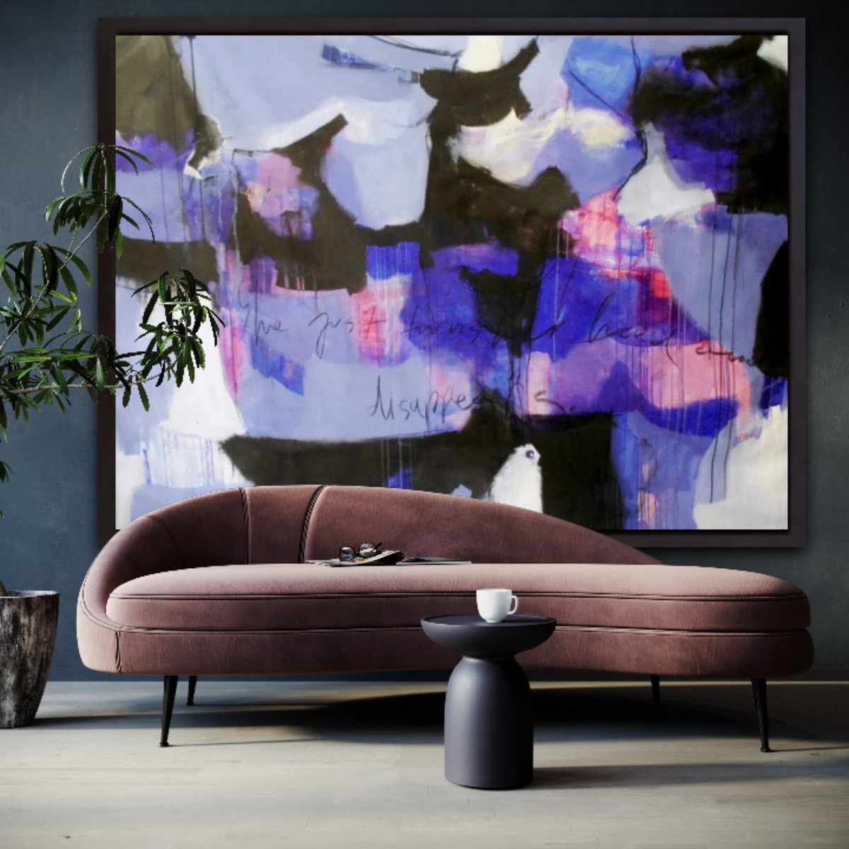 Abstract Portrait Painting By Gugi Goo, 82 X 57, She, Original Artwork