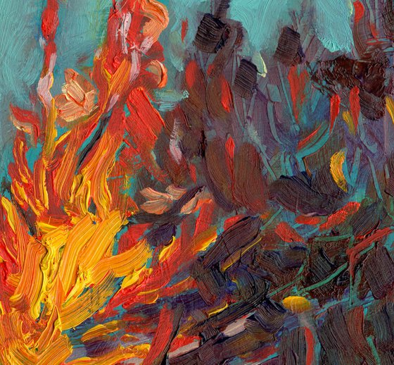 Small Fires on a Cold Night Diptych