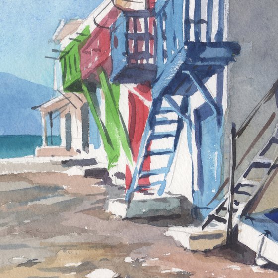 Life by the sea - original watercolor Painting