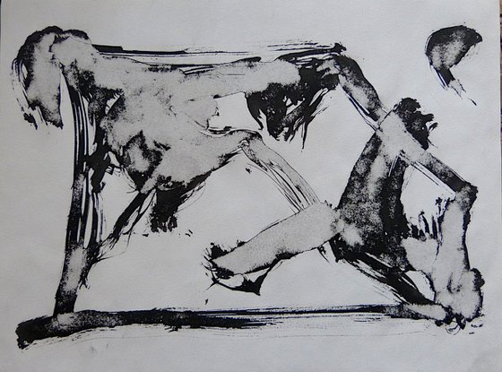 Black and white Abstract Drawing 2, Ink on Paper 24x32 cm