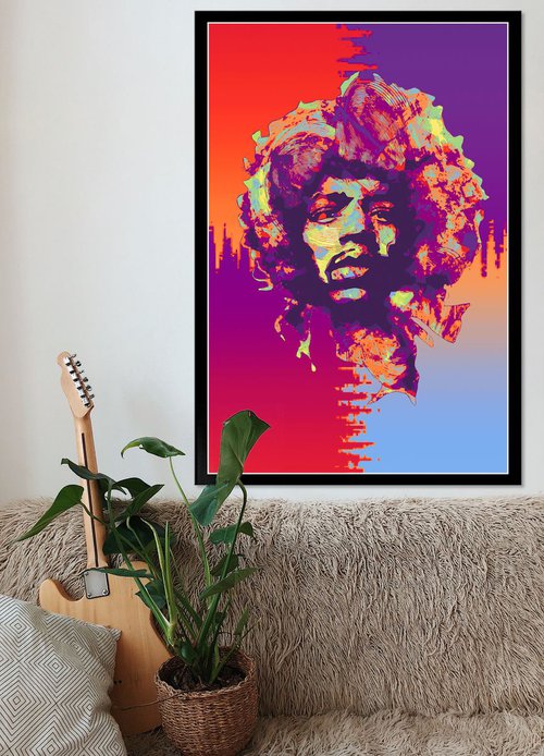 Jimi Hendrix - Modern Poster 2 Stylised Art by Jakub DK - JAKUB D KRZEWNIAK