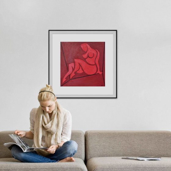 Study for Figure in Cubic Space – Red Version