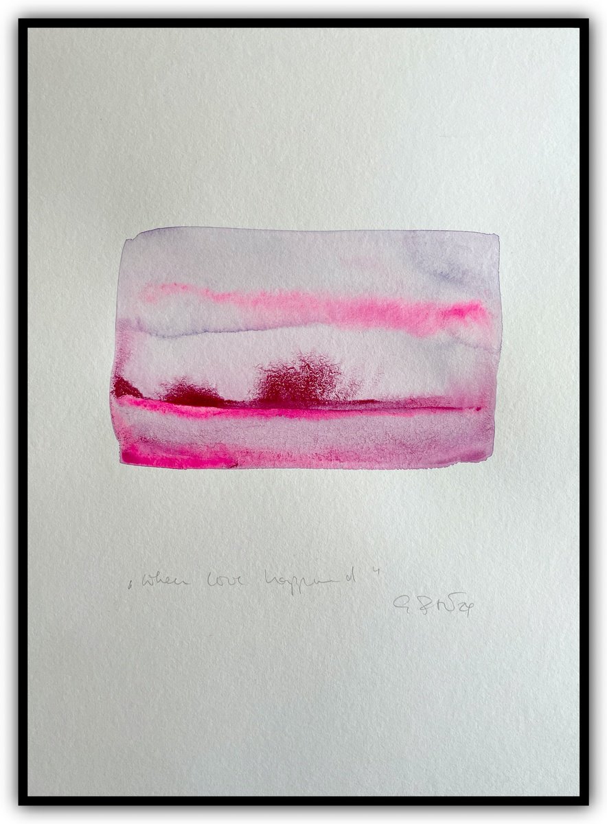 Abstract Watercolour By Gesa Reuter, 12 X 16, When Love Happened 1, Original Artwork