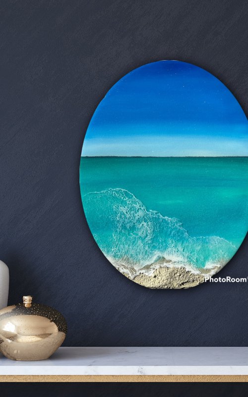Ocean waves #43 Seascape painting by Ana Hefco