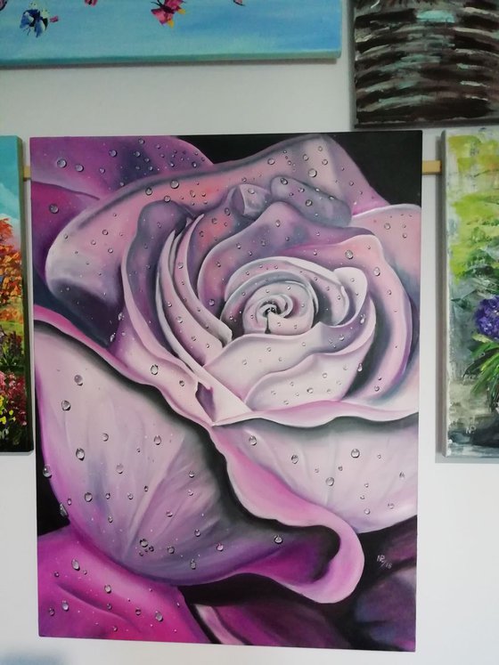 Rose of Marena, flower, canvas oriGinal oil art, floral painting, wall decor art, Gift for her