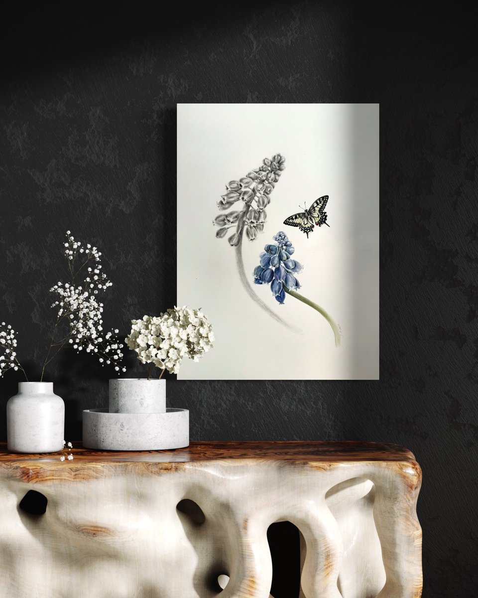 Illustrative Botanical Painting By Julia Gorislavska, 11 X 16", Machaon, Original Artwork