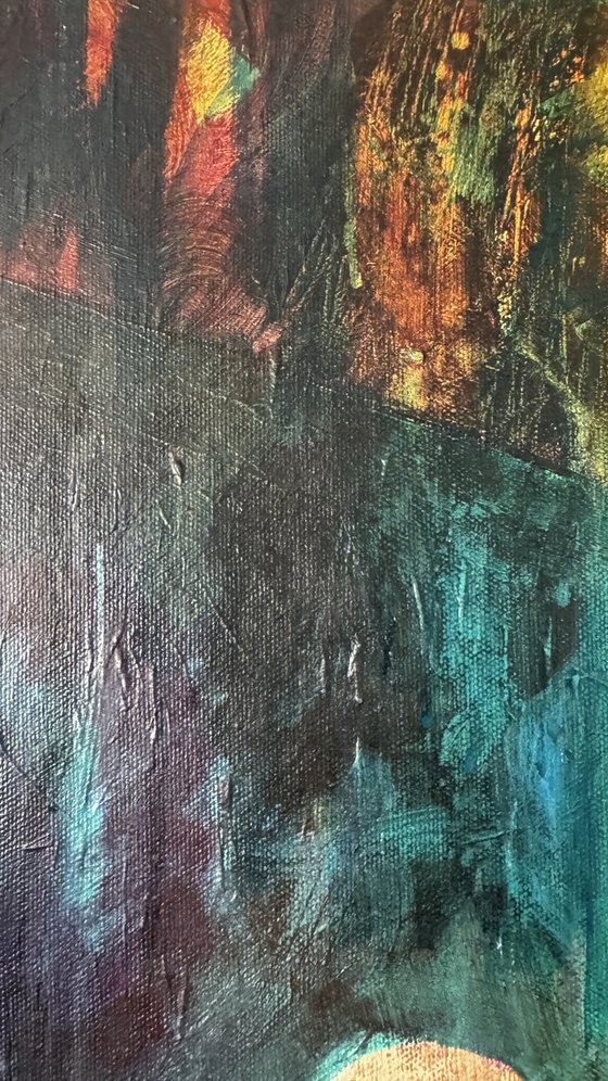 Seated Male Nude in Teal light