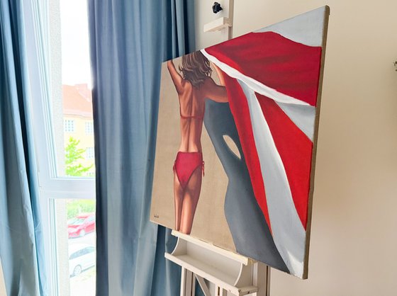 Woman in Red Bikini