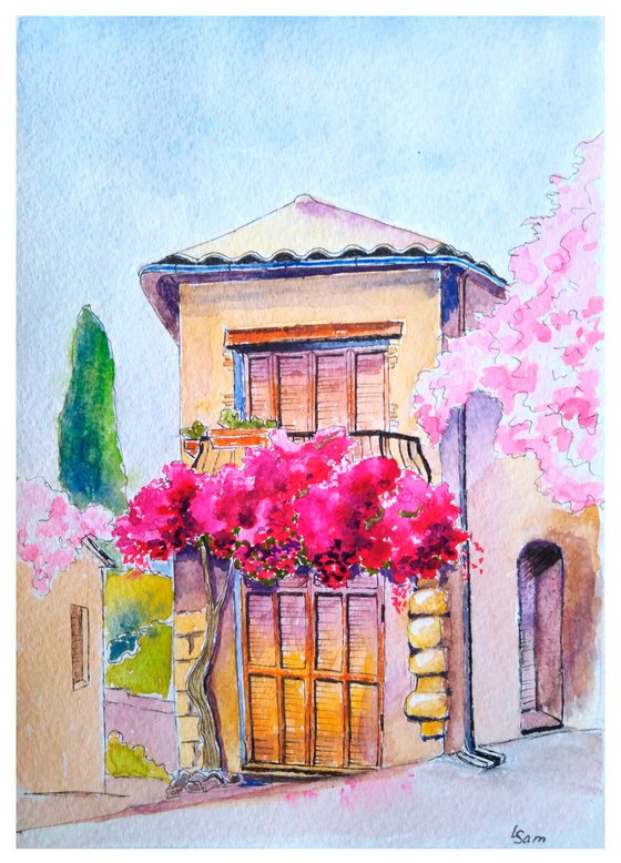 Bougainvillea and lavender