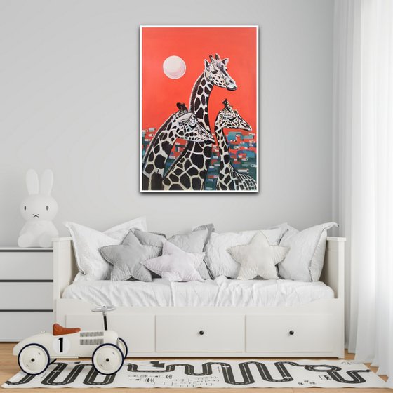 Giraffes / 100 X 70 cm