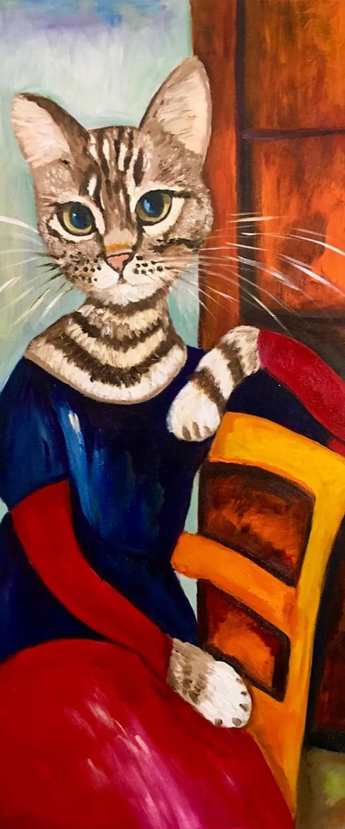 Cat Lady Modigliani by Olga Koval