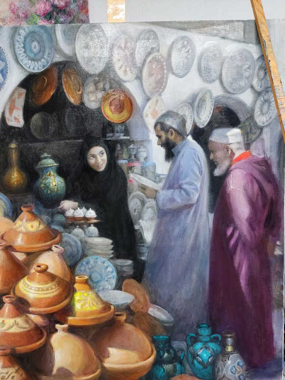 Morocco. Pottery Shop