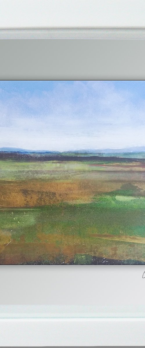 Framed ready to hang original abstract - abstract landscape #28 by Carolynne Coulson