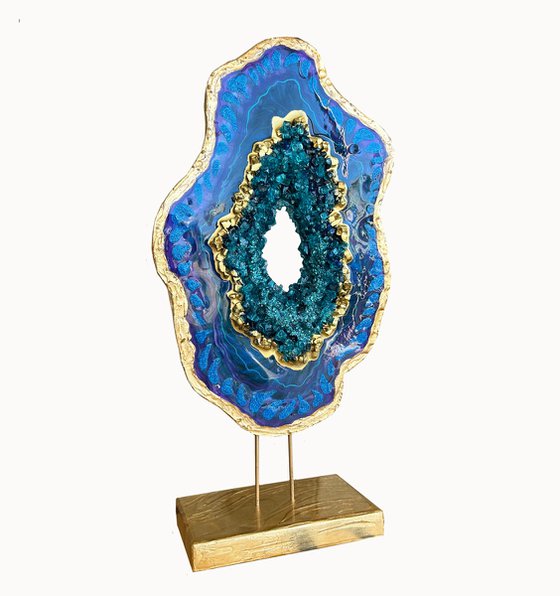 Geode Slice Luxiry "Peacock"