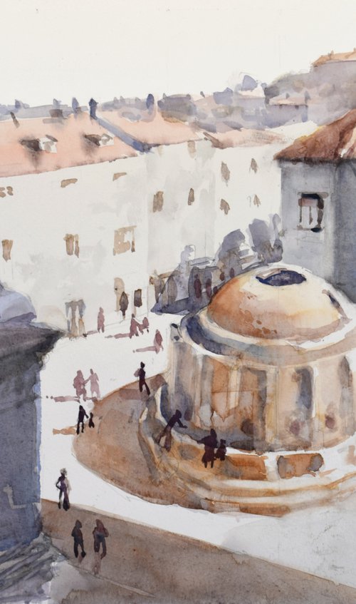 Onofrio's fountain Dubrovnik by Goran Žigolić Watercolors